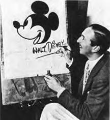Walt Disney tekent Mickey Mouse